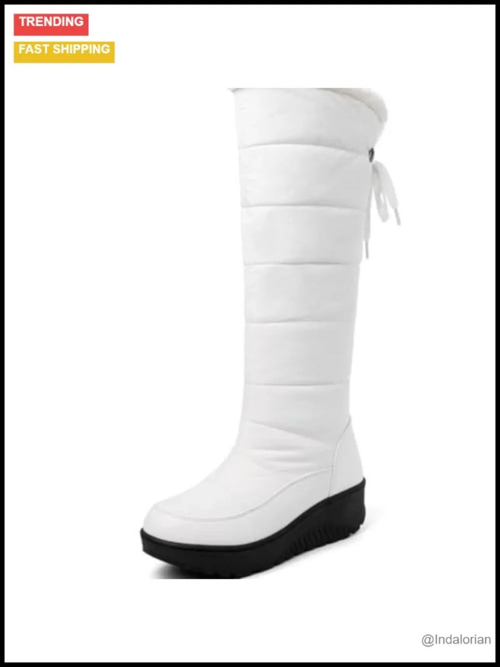 Over-the-Knee Waterproof Winter Snow Boots Back Lace-Up Velvet Warm
